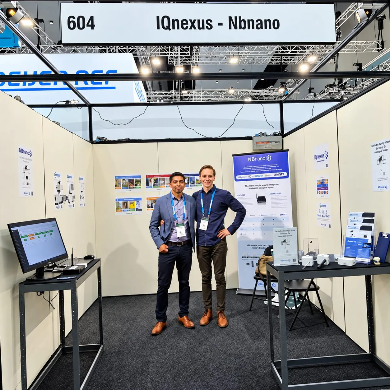Stand de IQnexus y NBnano en una feria tecnológica